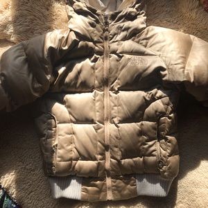 Gold North Face Puffer Jacket